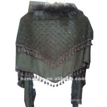 Fashionable triangle knitted fake fur scarf